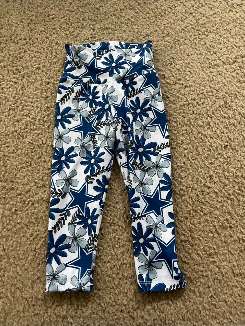 Dallas cowboys Girls Floral & Star Print Blue Leggings - Kids Bottoms